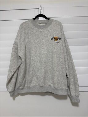 Abercrombie & Fitch Light Gray McLaren Crewneck Sweatshirt with Racing Patch